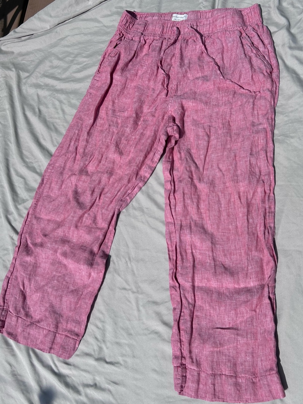 Christian Siriano Rose 100% Linen Drawstring Pants Size Large